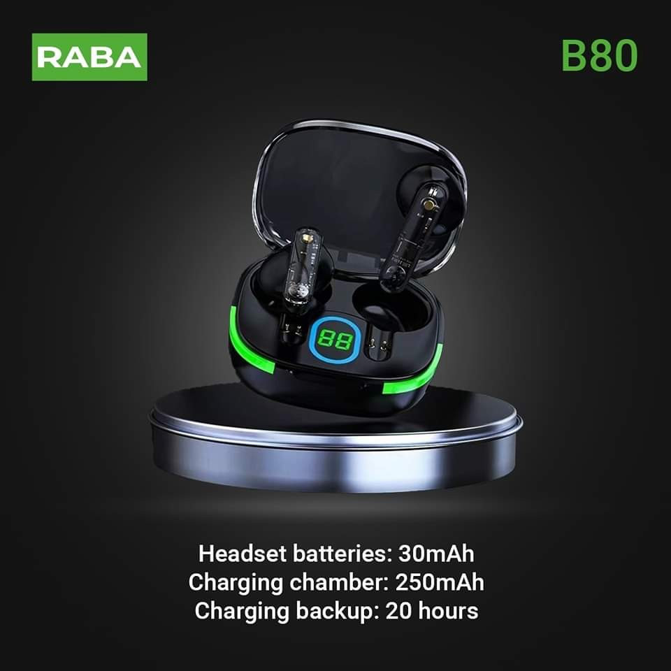 RABA TWS B80 Original Quality Earbuds