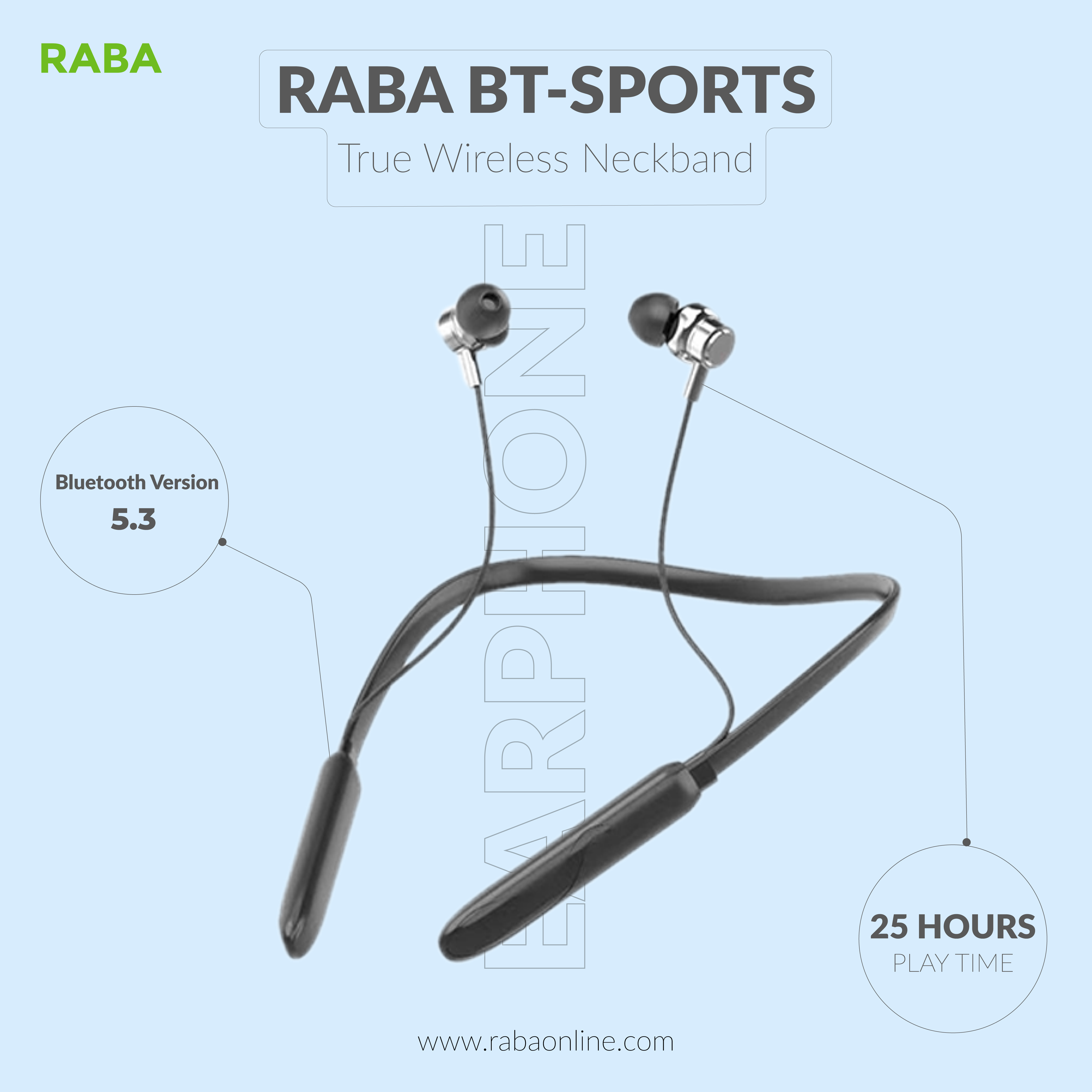 RABA Bt-Sports Wireless Neckband