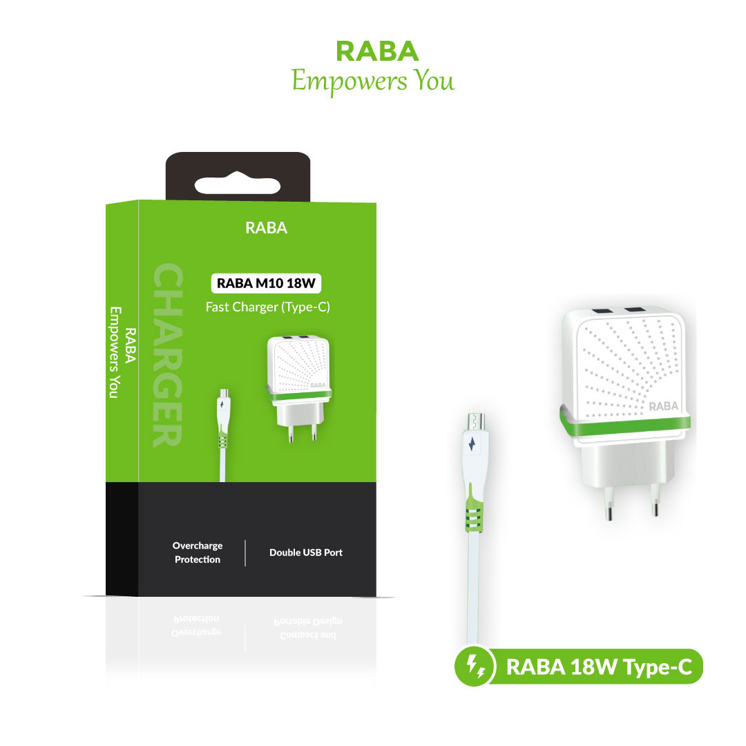 RABA M10 Pro 3.1A 18watt Type-C Fast Charger