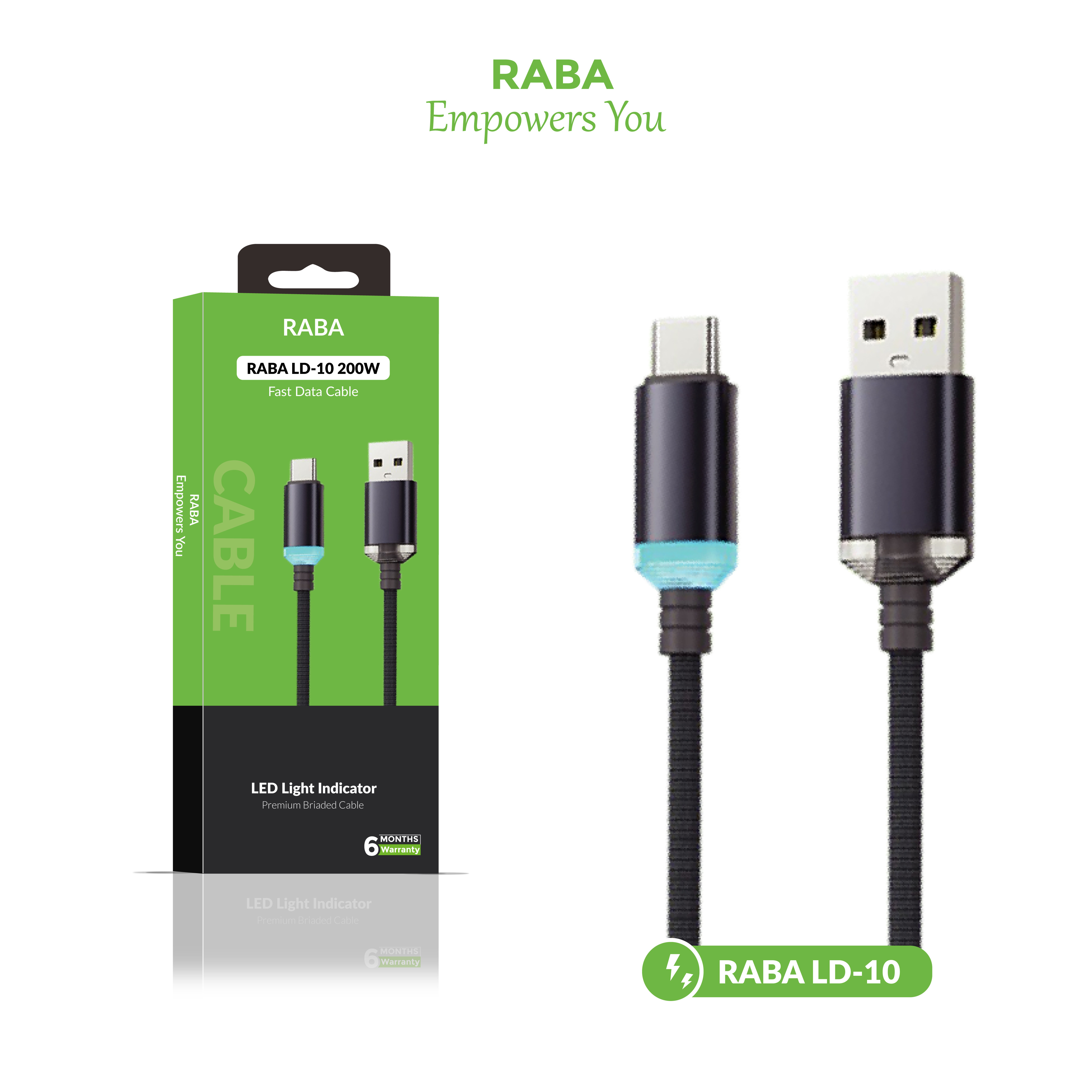 RABA LD10 USB to Type-C Fast Cable